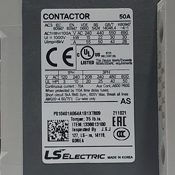 Contactor METASOL LS 50A 110V AC - Ingecom Electrices SAS