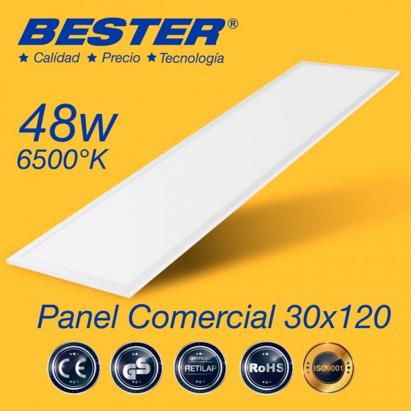 Panel SuperLed Rectangular 48w 30x120 De Incrustar Ultradelgado Bester