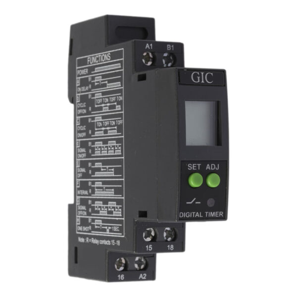 Temporizador Digital Multifunción SLIM Tipo Riel | GIC - Ingecom Eléctricos SAS