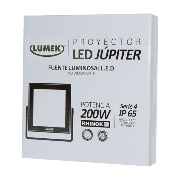 REFLECTOR LED 200W IP65 LUZ BLANCA LUMEK