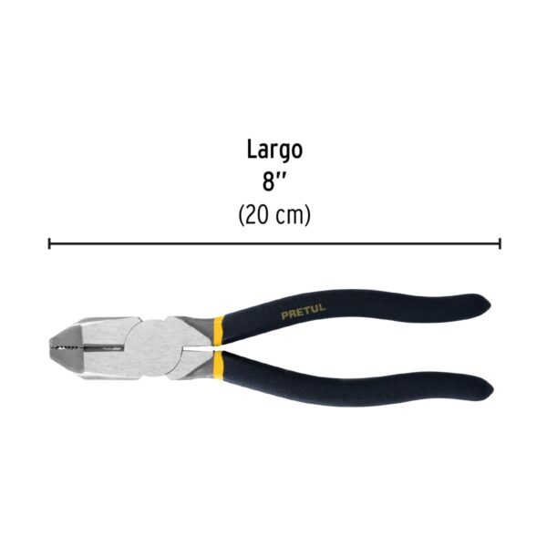 Alicate de Electricista Pesado Cabeza Cuadrada 8" PRETUL