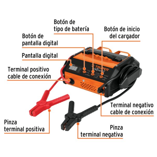 Cargador Automatico de Baterias 6-12V 50A TRUPER EXPERT