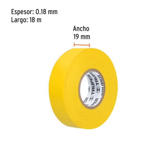 Cinta de Aislar Amarillo 18m TRUPER