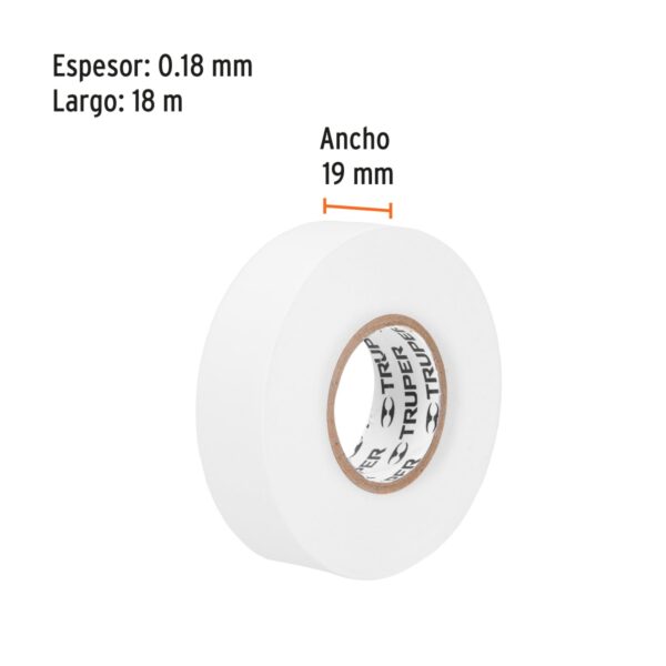 Cinta de Aislar Blanco 18m TRUPER